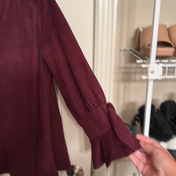 Joh Abia Stretch Suede Top Color Mulberry Size Large - Picture 6 of 9